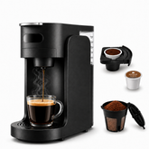 Icreopro Single Serve Coffee Maker, 2-in-1 Pod and Ground Coffee Brewer with Reusable Filter, 14 oz Water Reservoir, Fast Heat-Up, Black