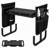 Icreopro Folding Garden Kneeler, Portable Outdoor Garden Work Stool, Kneeling Pad & Cushion Seat, Black