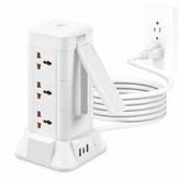 ICREOPRO Power Strips Tower with Wireless Charging and Night Light,9 AC outlets & 3 USB Port,6ft Cord