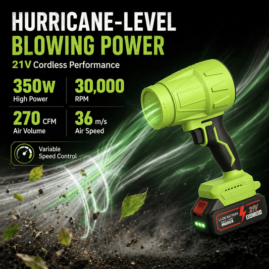 Icreopro Cordless Leaf Blower, 21V Portable Handheld Leaf Blower with Variable Speed Control,Rechargeable Lightweight Blower for Yard, Patio and Garage