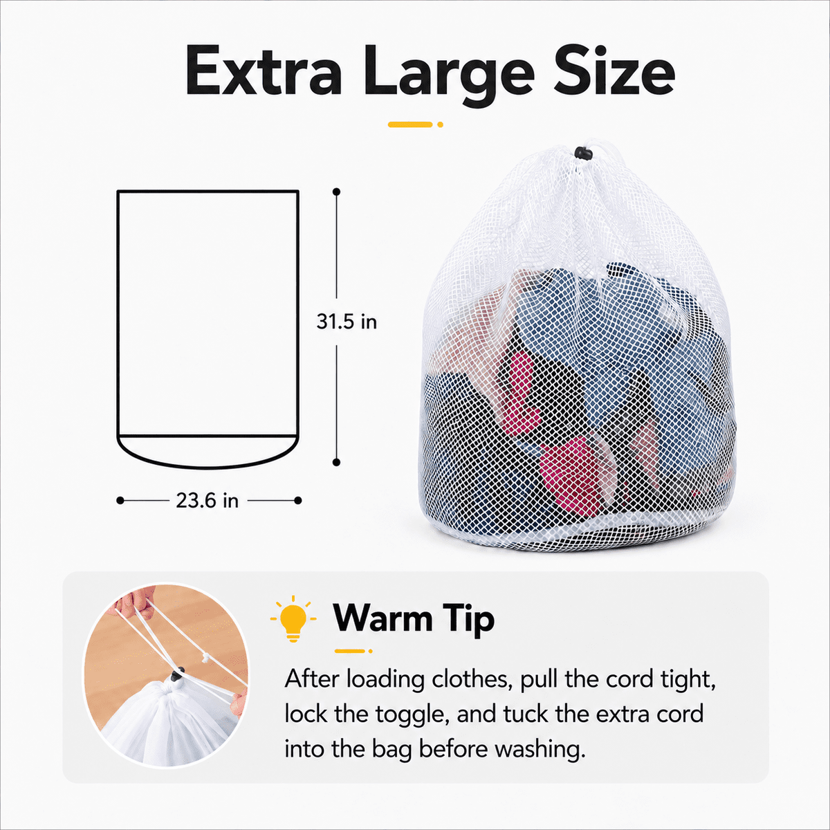 Icreopro 3 Pack Mesh Laundry Bags,Large Laundry Drawstring Bag,Washing Machine Mesh Wash Bags for College, Dorm and Apartment