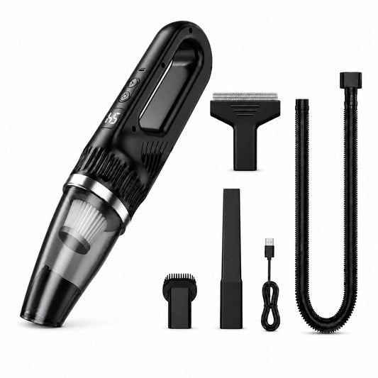 Icreopro Handheld Vacuum Cordless, 20000Pa Portable Car Vacuum Cleaner, Wet & Dry Mini Vacuum with HEPA Filter and Accessories for Car, Home, Pet Hair, Black