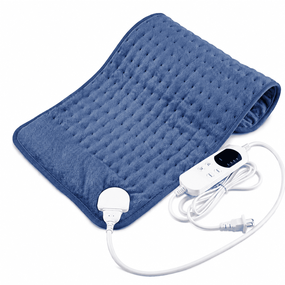 ICREOPRO Heating Pad for Back, Neck and Shoulders, 16 x 30 in Electric Heating Pad with 6 Heat Settings, 4 Timer Settings, Auto Shut-Off, Machine Washable, Moist & Dry Heat, Blue