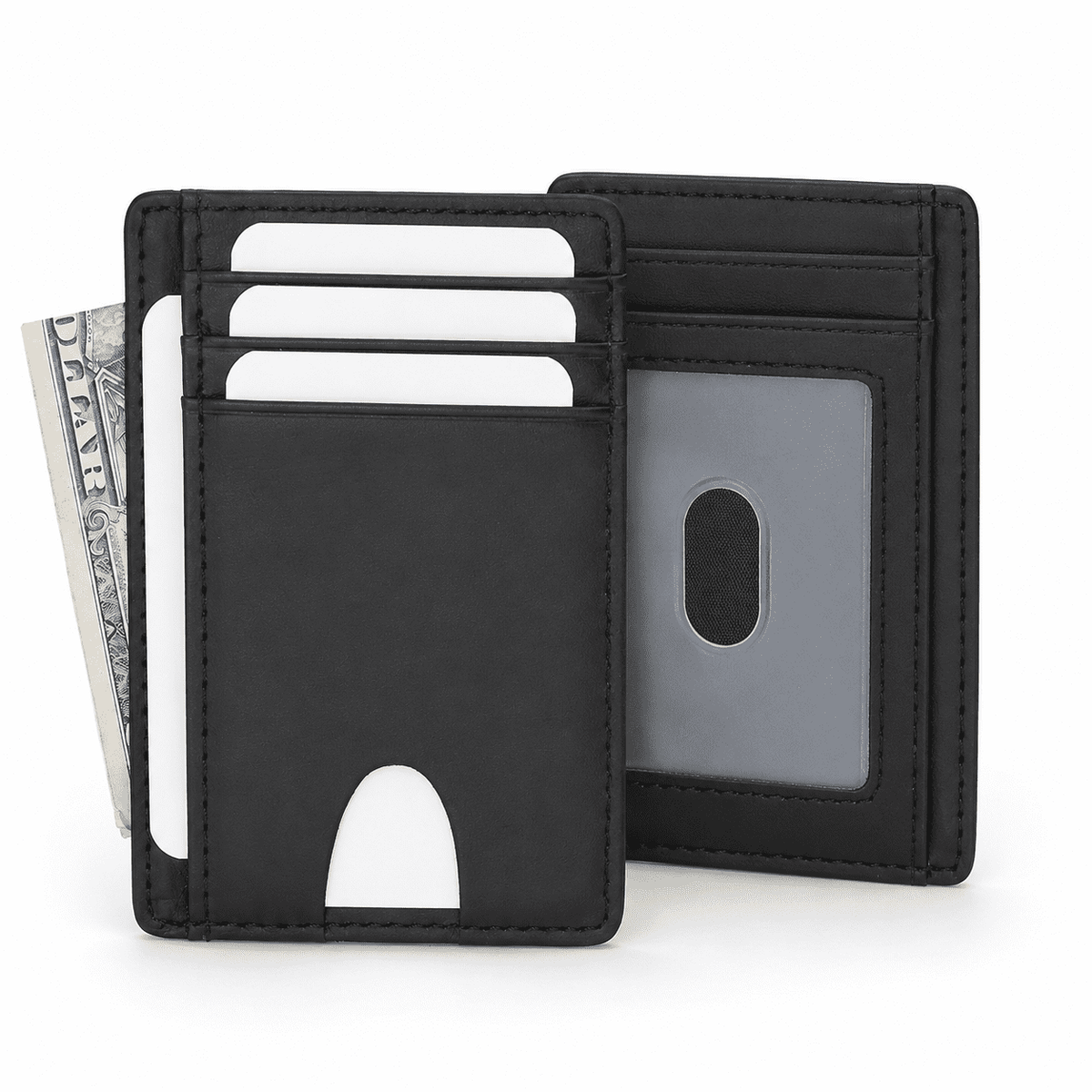 Icreopro Slim Credit Card Holder,  RFID Blocking Minimalist Wallet,Front Pocket Wallet for man Women, Black
