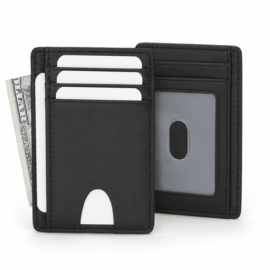 Icreopro Slim Credit Card Holder,  RFID Blocking Minimalist Wallet,Front Pocket Wallet for man Women, Black