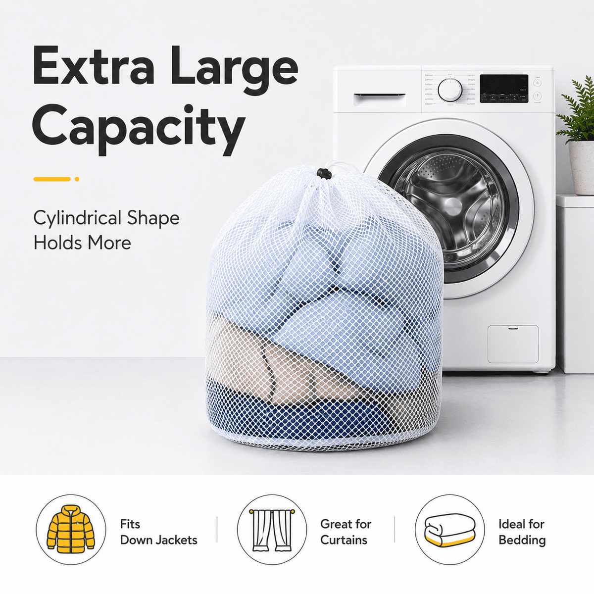 Icreopro 3 Pack Mesh Laundry Bags,Large Laundry Drawstring Bag,Washing Machine Mesh Wash Bags for College, Dorm and Apartment