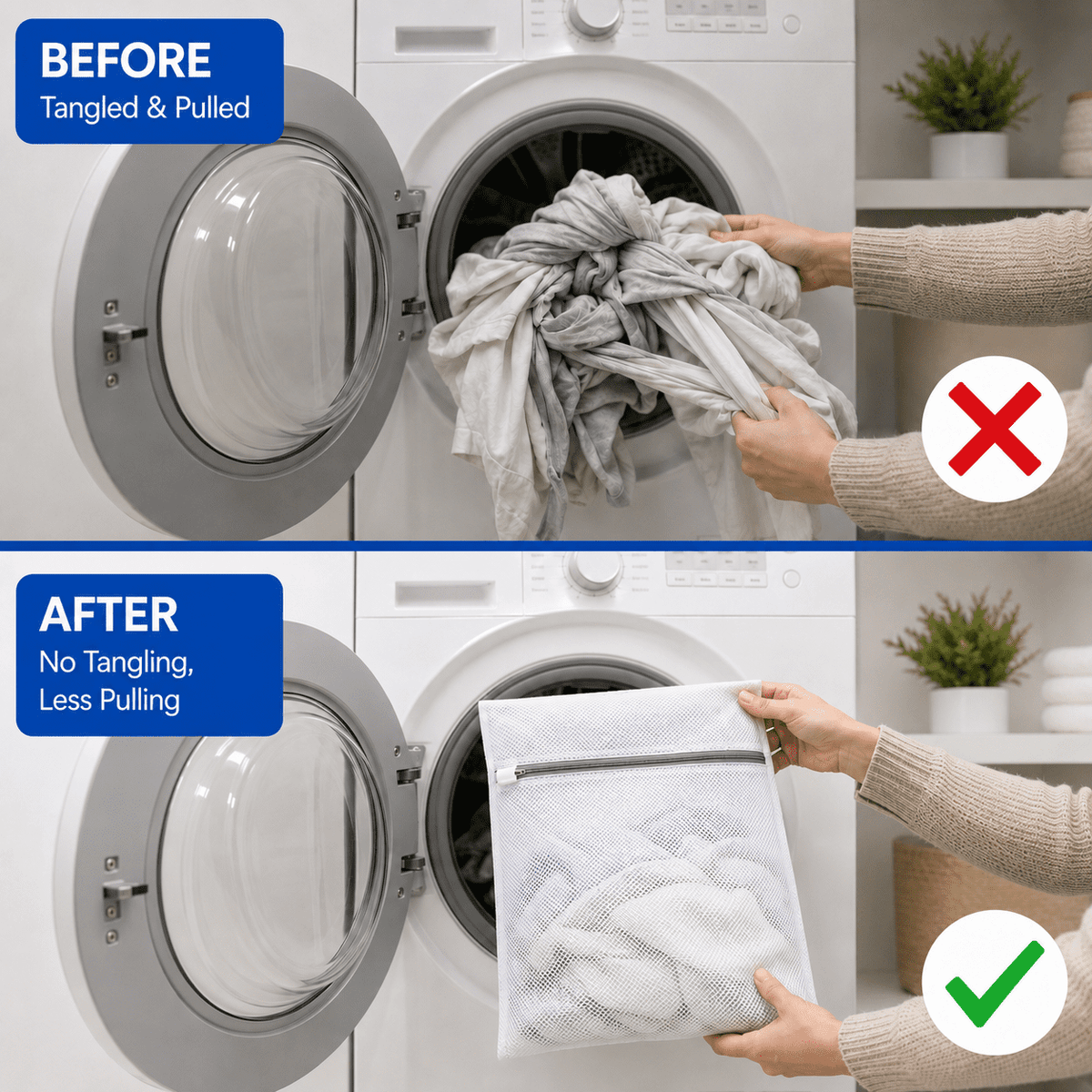 Icreopro 5-Pack Mesh Laundry Bags,Reusable Fine Mesh Washing Bags for Clothes,Lingerie,Underwear